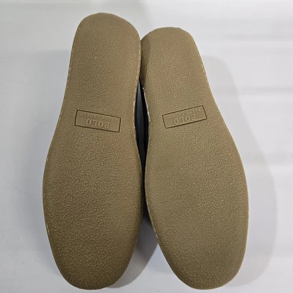 Polo Ralph Lauren Collins Suede Leather Slippers Mens 10 Navy Memory Foam NIB